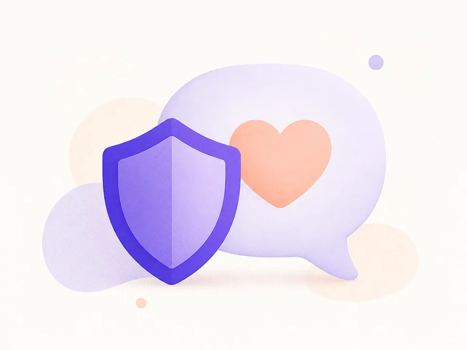 Illustratie van veilig chatten met een AI-companion